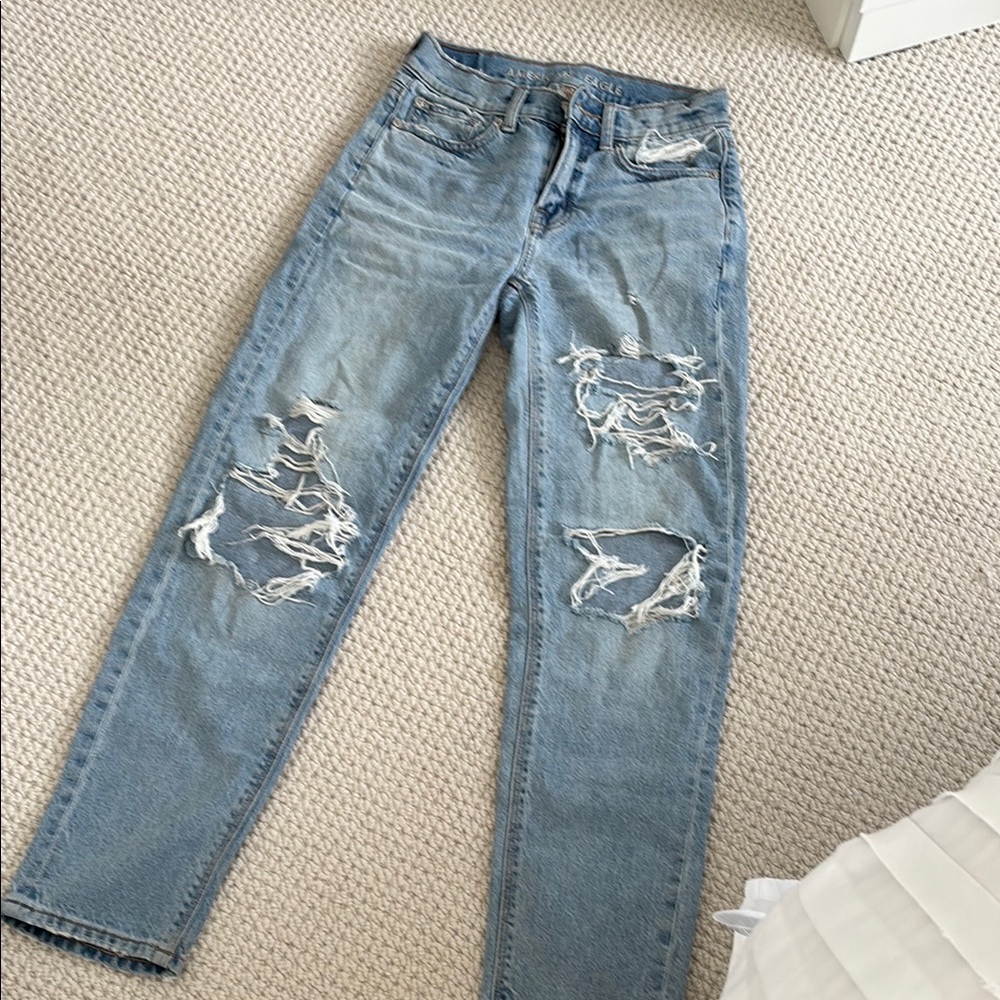 Distressed Blue Jeans